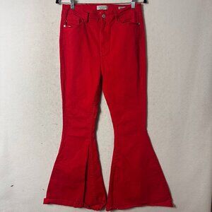 Judy Blue Super Flare Fit Jeans Red Stretch Sz 13/31 boho hippie inseam 31"